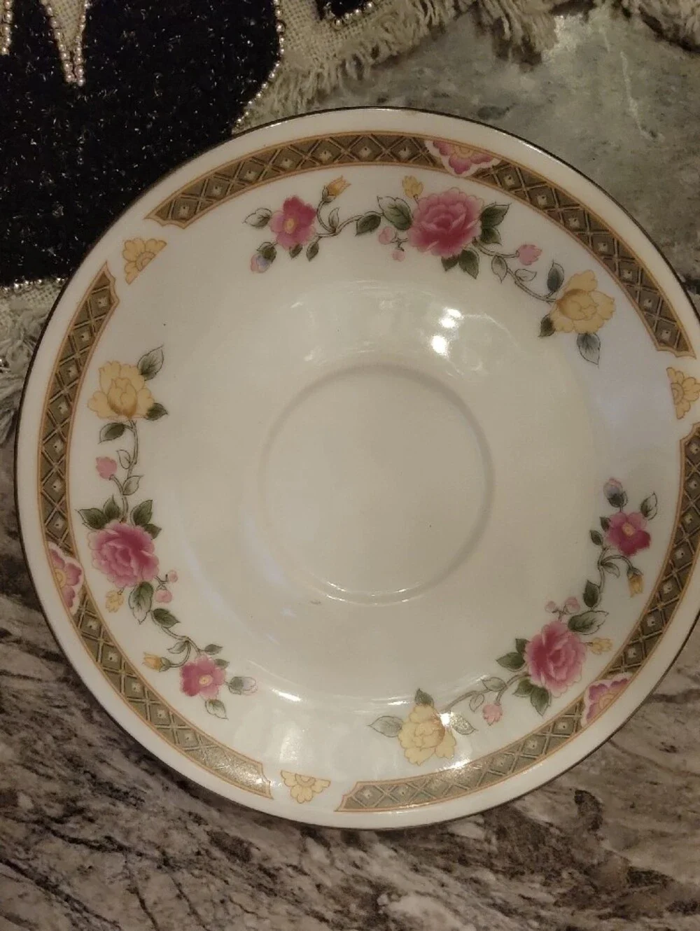 Crescent Fine China by Rose Tapestry - White with Pink & Blue Floral